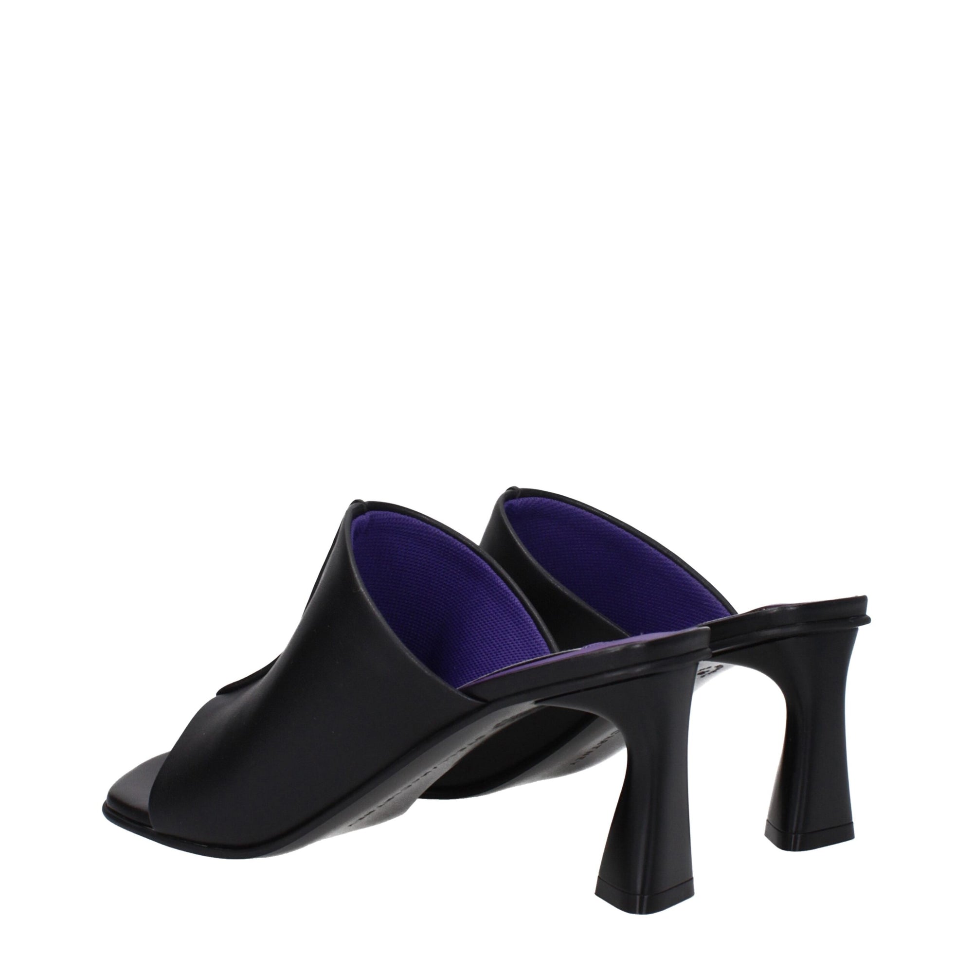 Stella McCartney Black Leather Stiletto Heels Sandals