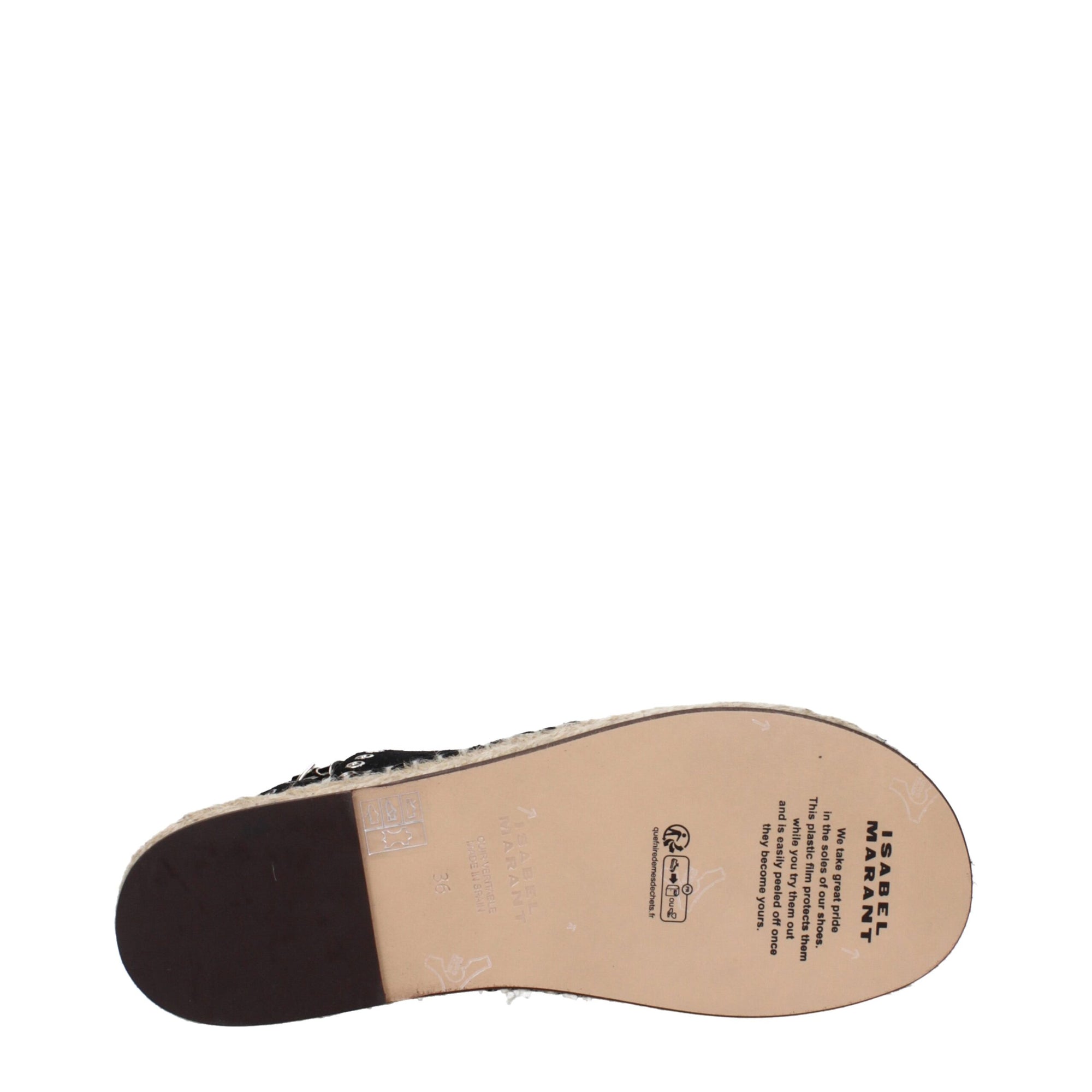 Sandales plates en cuir noir Isabel Marant