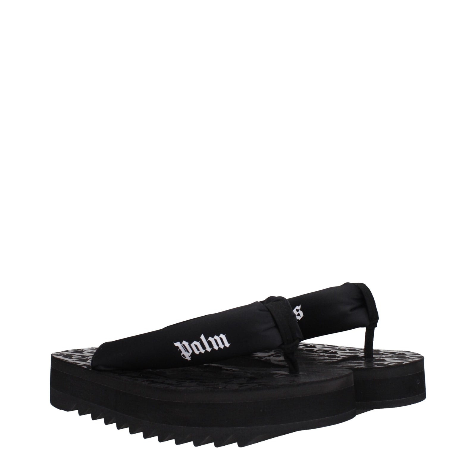 Palm Angels Black Fabric Flip-Flop Sandals