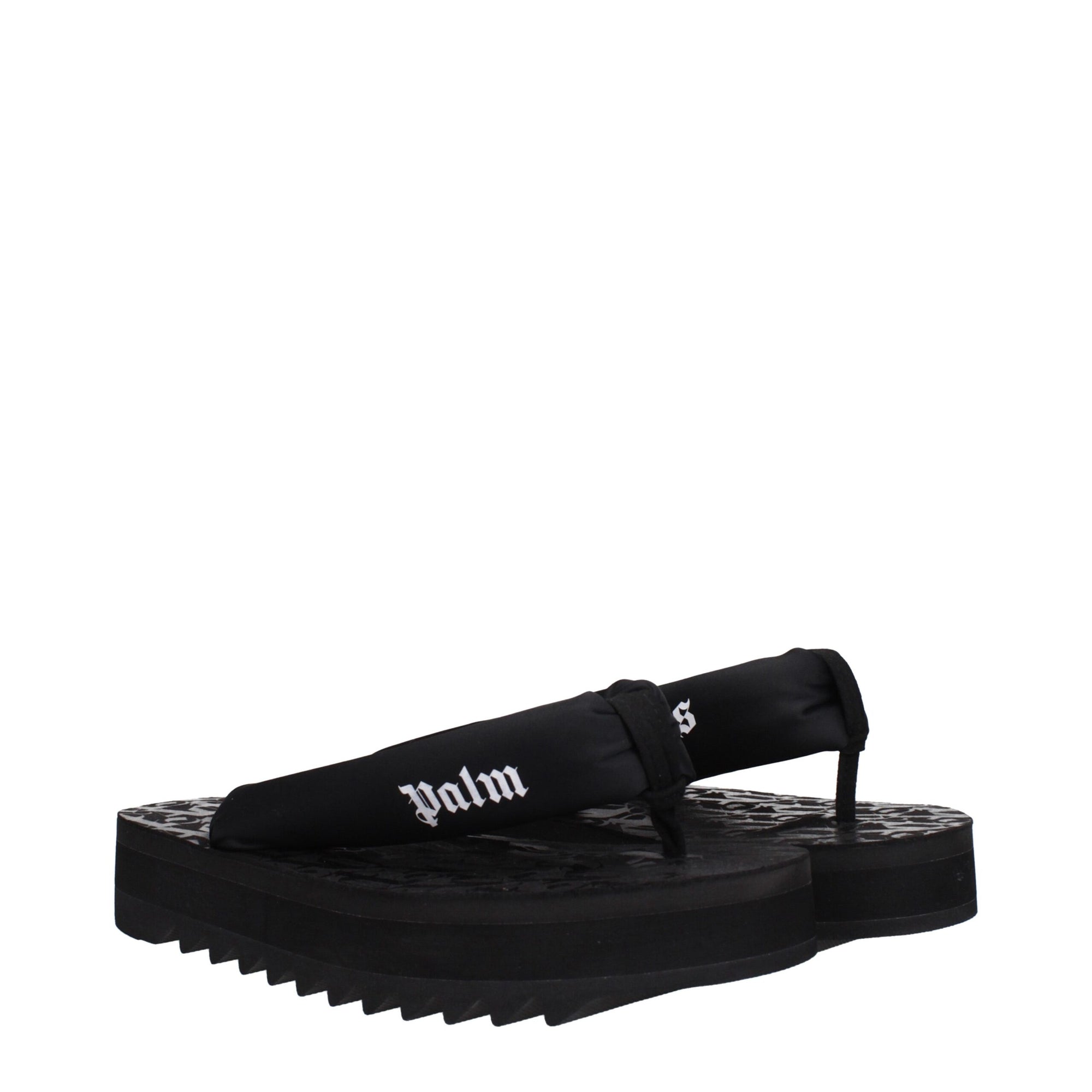 Palm Angels Black Fabric Flip-Flop Sandals