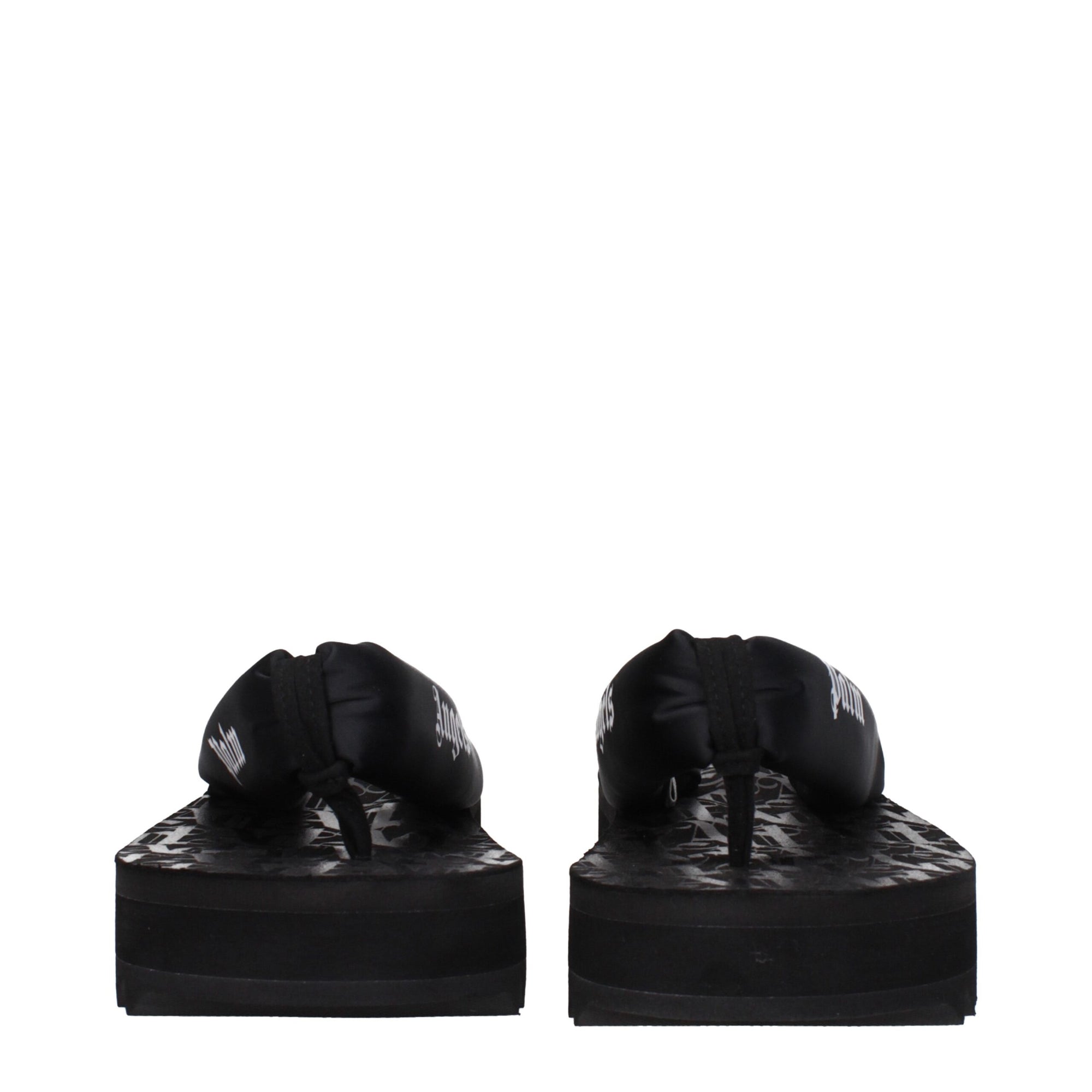 Palm Angels Black Fabric Flip-Flop Sandals