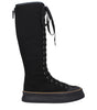 Max Mara Black Fabric Lace-Up Boots