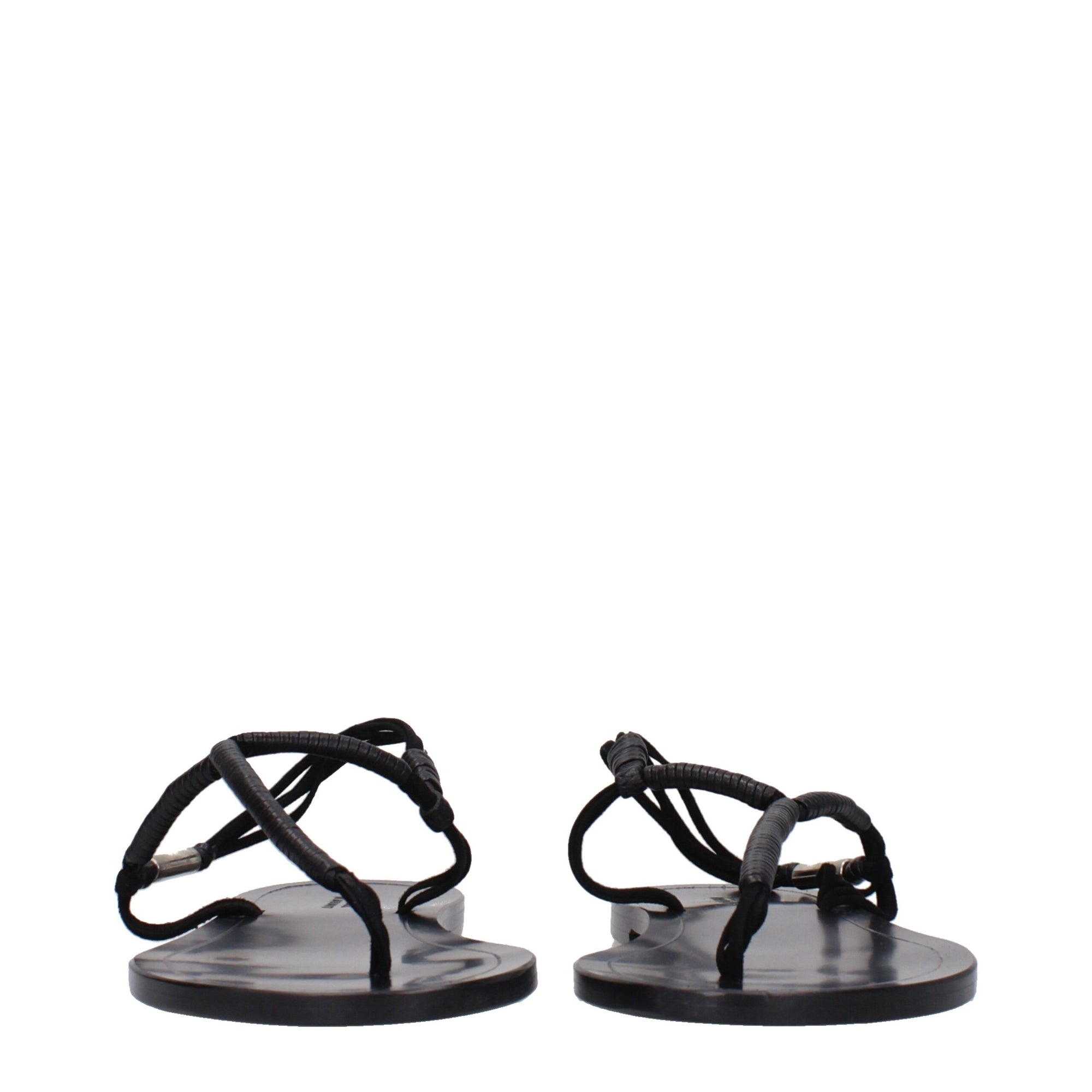 Sandales tongs en cuir noir Isabel Marant