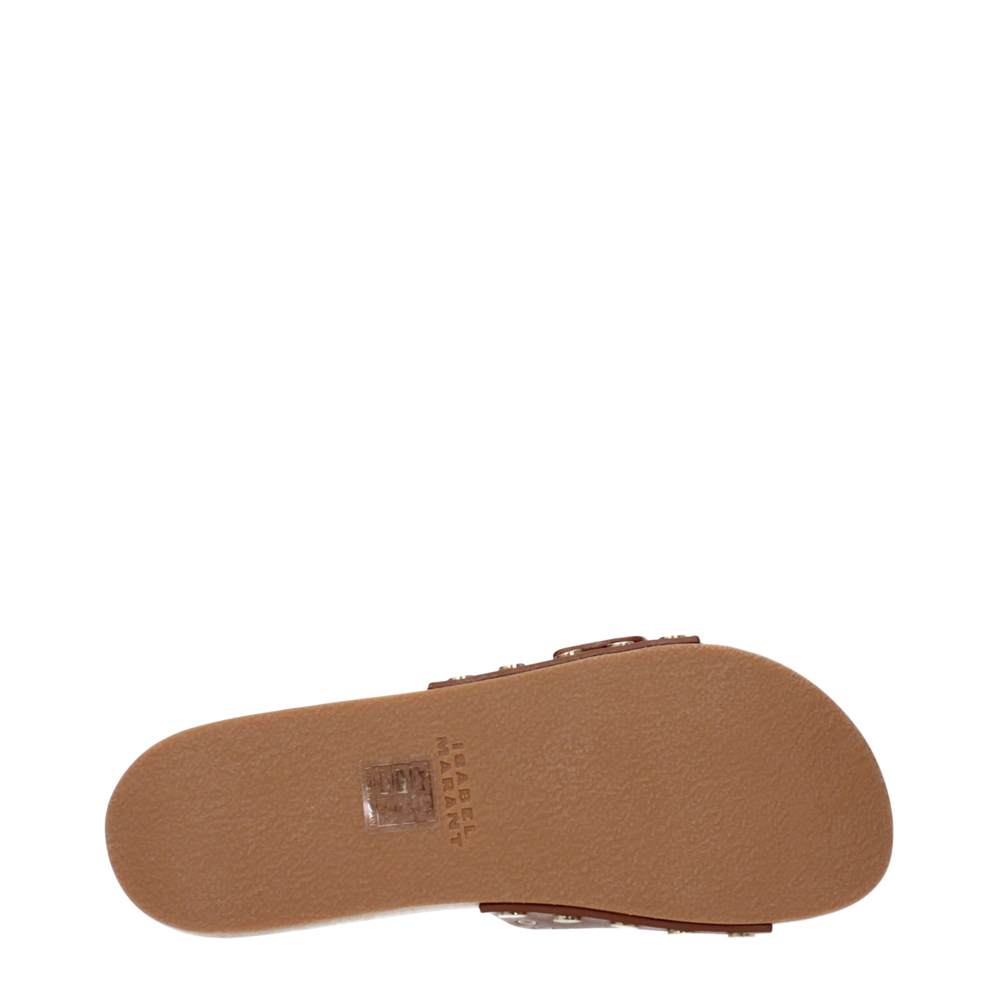 Sandales chaussons en cuir marron Isabel Marant