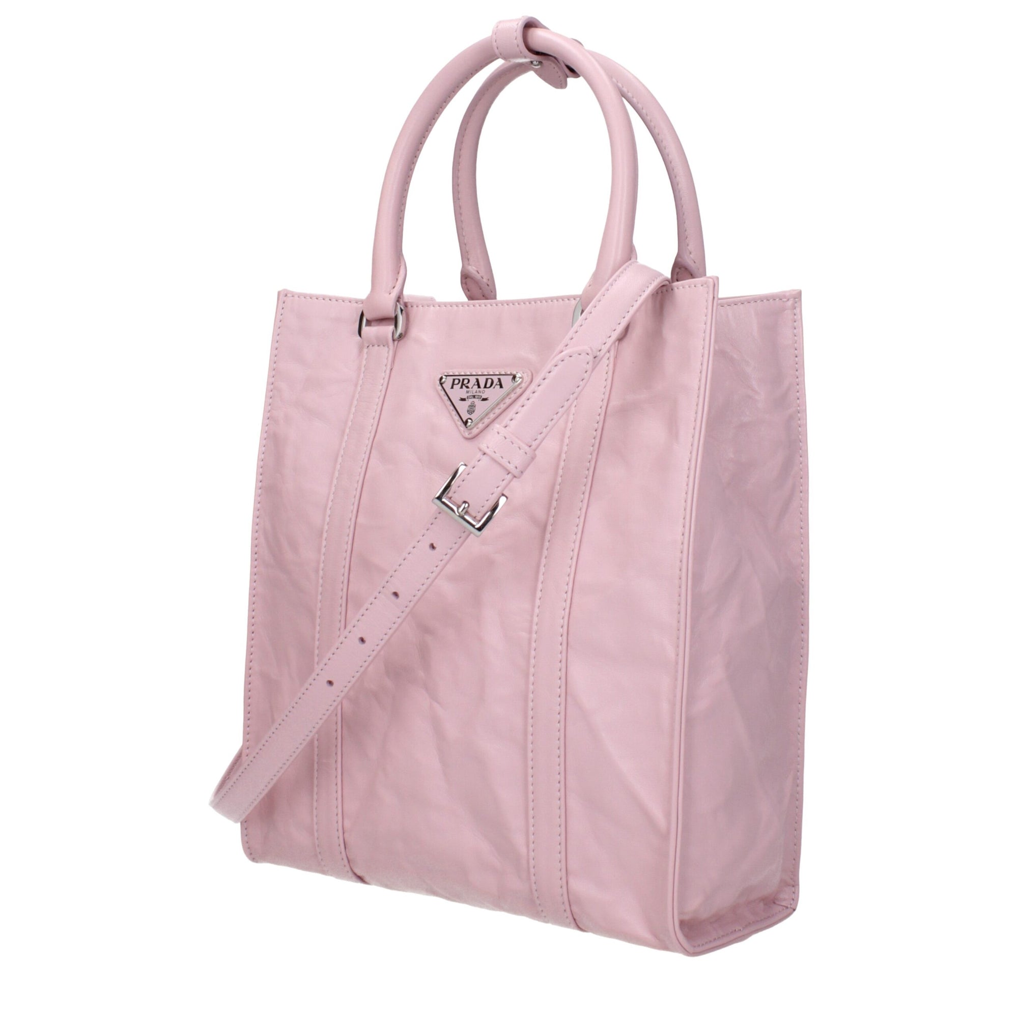 Sacs à main en cuir rose Prada