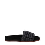 Sandales chaussons en cuir noir Chloé