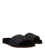 Sandales chaussons en cuir noir Chloé