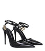 Dolce & Gabbana Black Leather Stiletto Heels Sandals