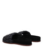 Sandales chaussons en cuir noir Chloé