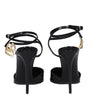Dolce & Gabbana Black Leather Stiletto Heels Sandals