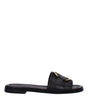 Moncler Black Leather Slippers Sandals