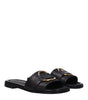 Moncler Black Leather Slippers Sandals