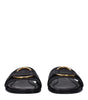 Moncler Black Leather Slippers Sandals