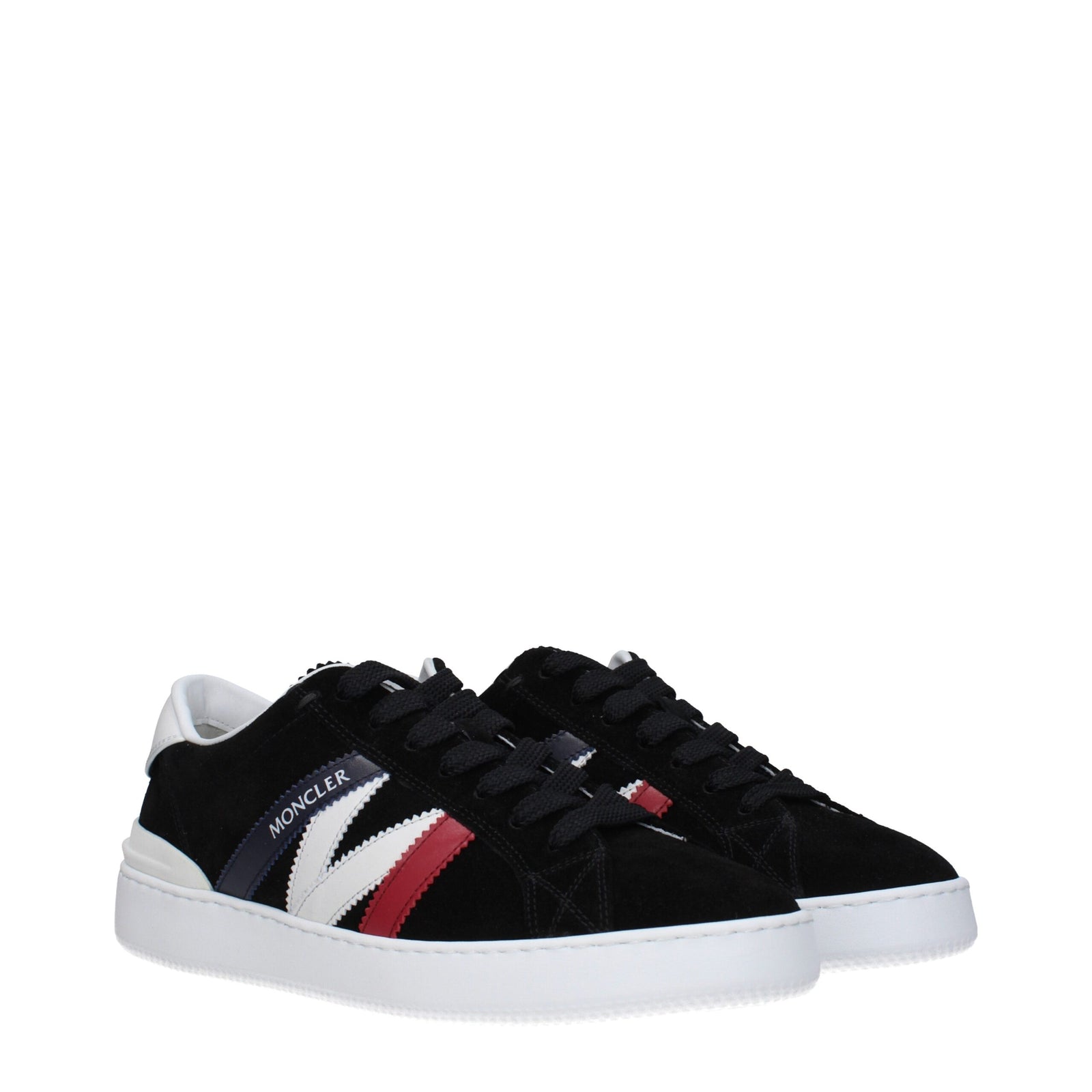 Baskets basses en cuir noir Moncler