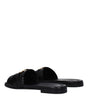 Moncler Black Leather Slippers Sandals