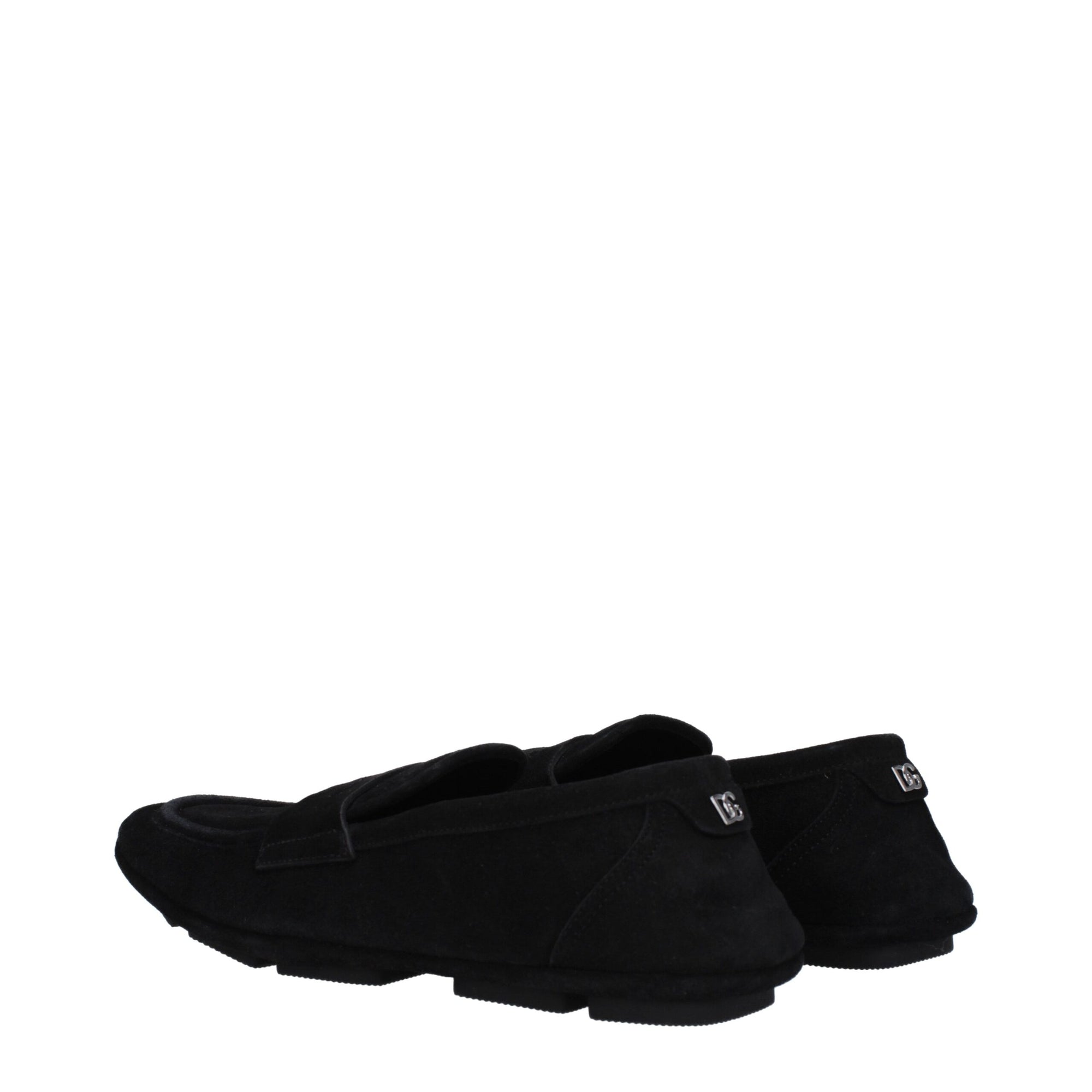 Dolce & Gabbana Black Leather Slip-On Loafers