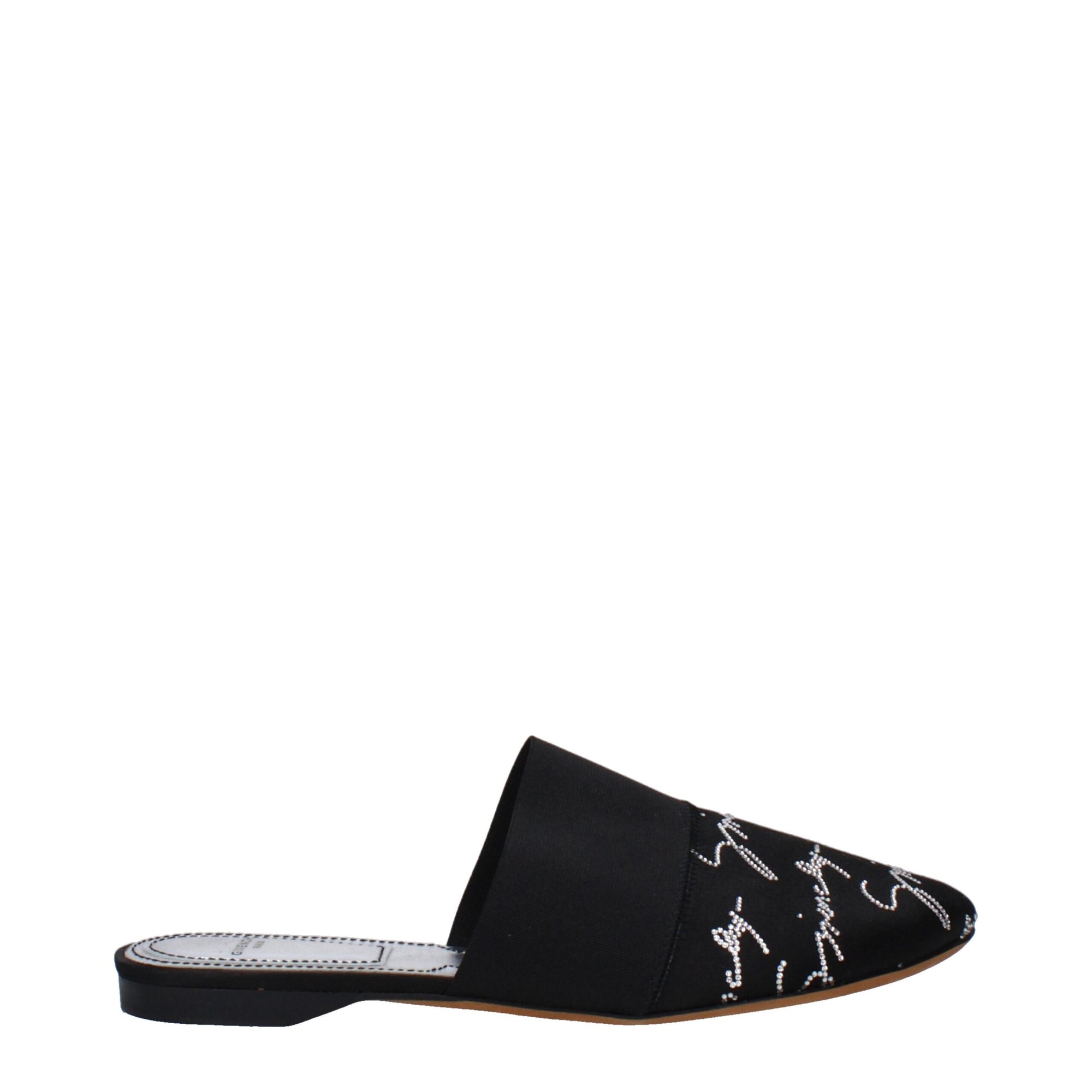 Sandales chaussons en satin noir Givenchy
