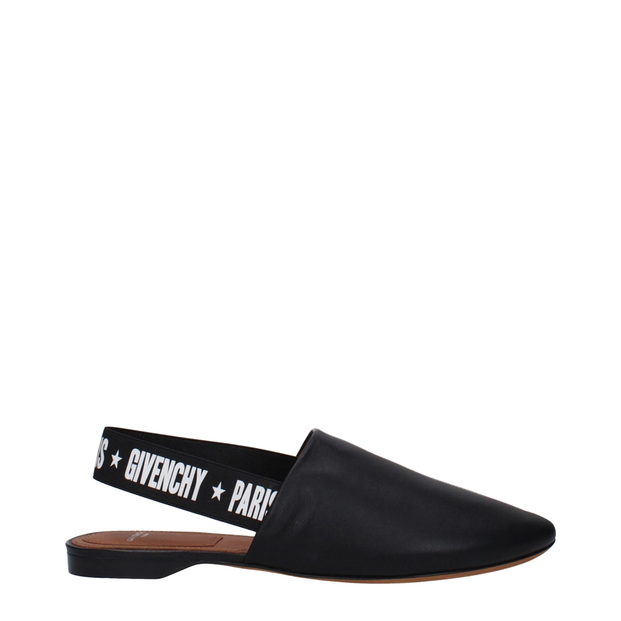 Claquettes en cuir noir Givenchy