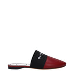 Sandales chaussons en cuir rouge Givenchy