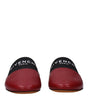Sandales chaussons en cuir rouge Givenchy