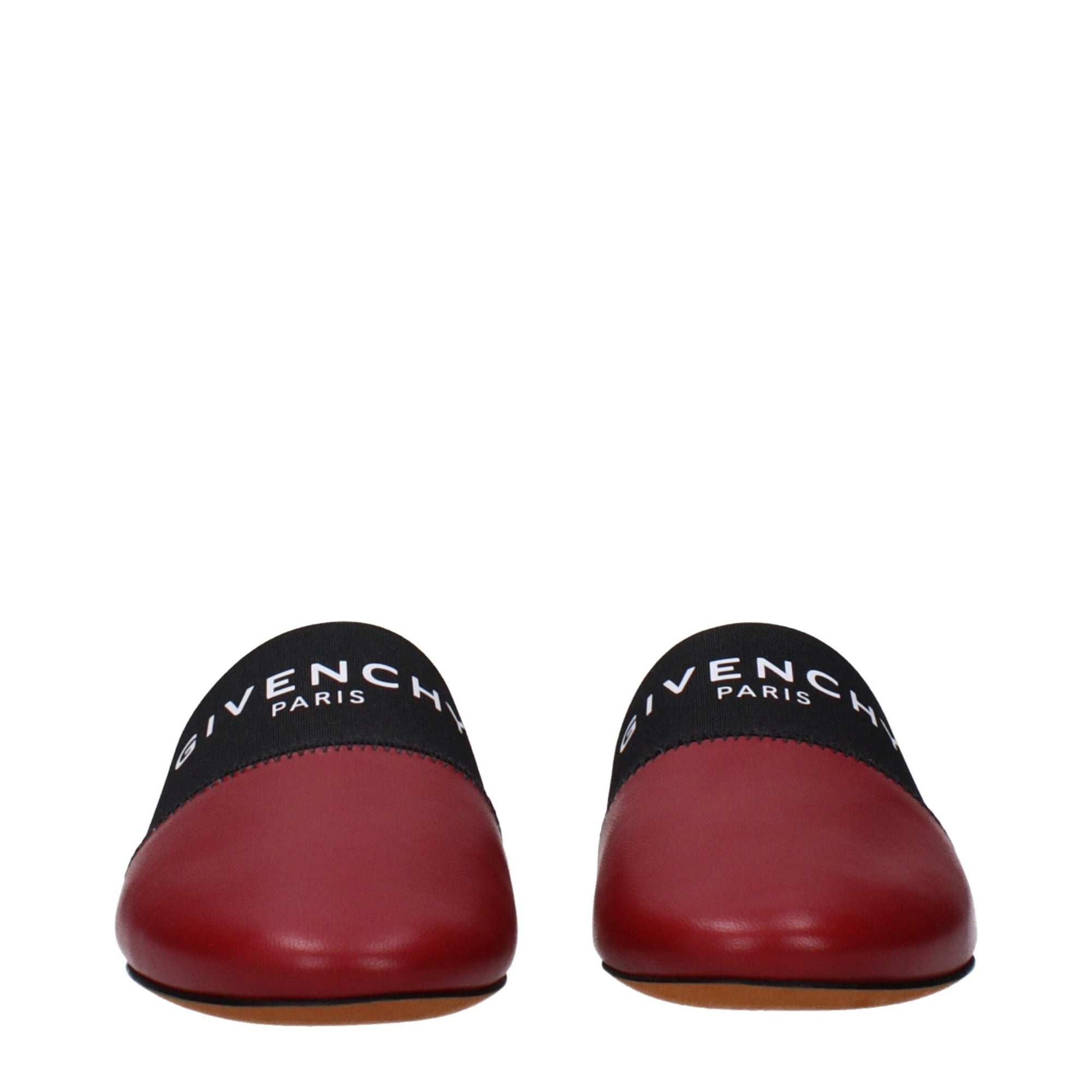 Sandales chaussons en cuir rouge Givenchy