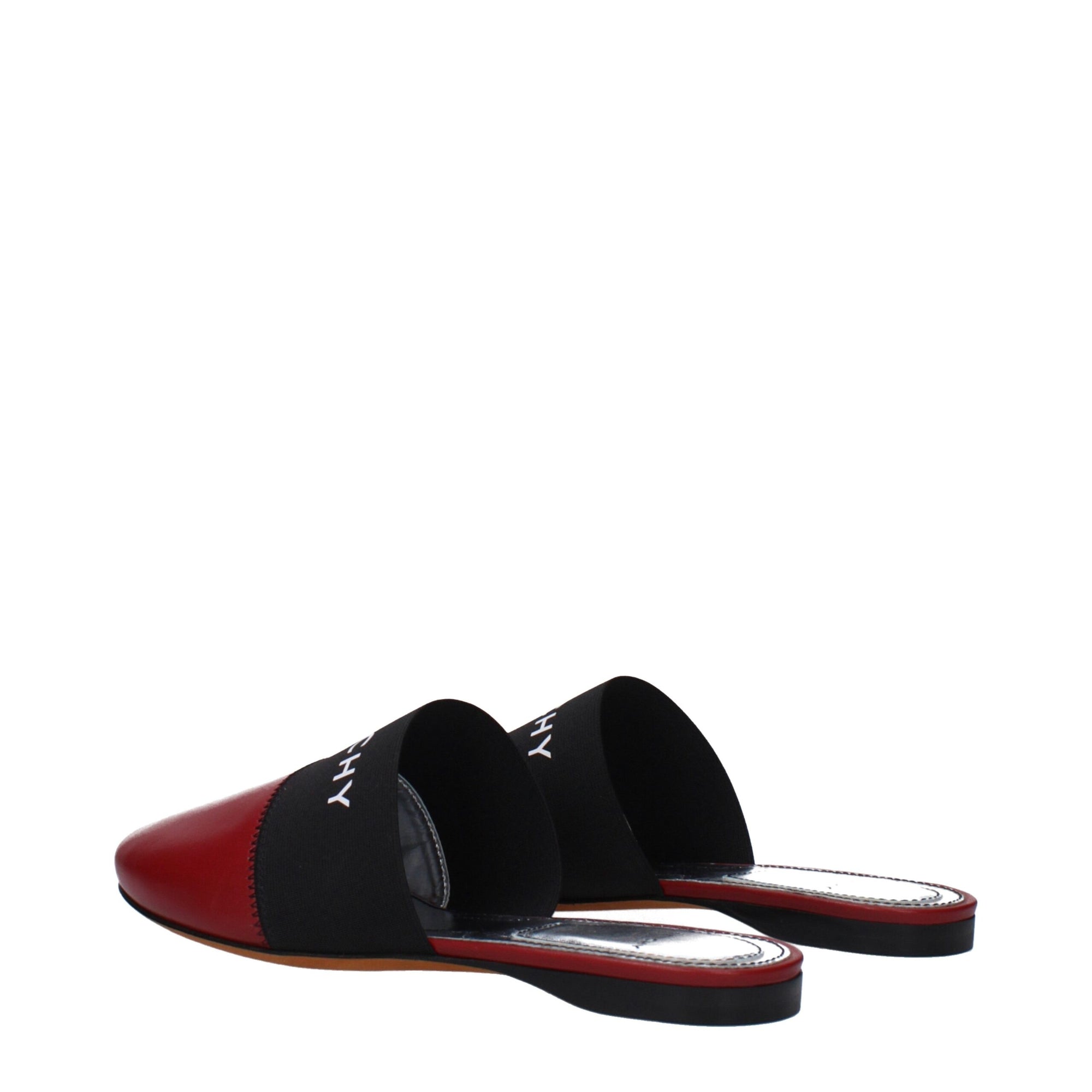 Sandales chaussons en cuir rouge Givenchy