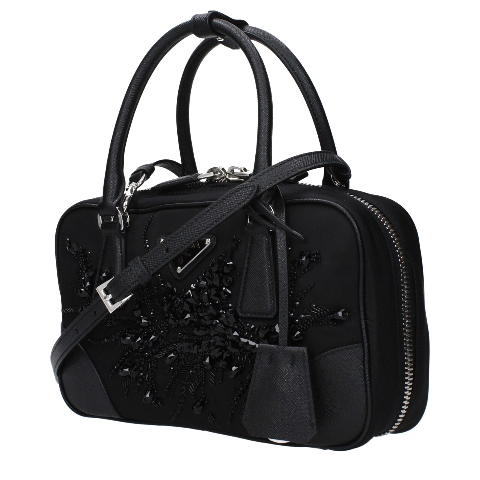 Sacs à main Prada en tissu noir