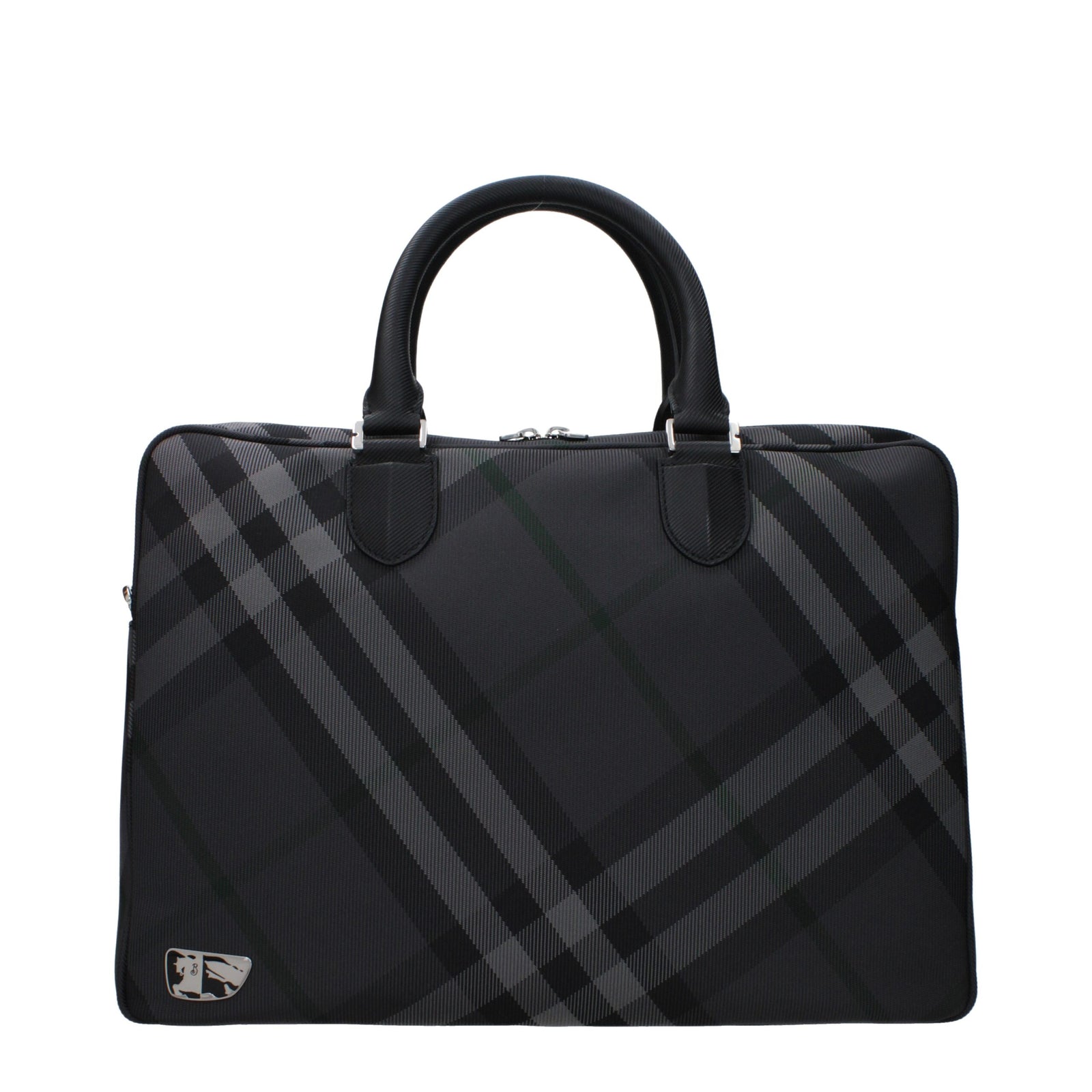 Burberry Gray Fabric Business And Laptop Bags