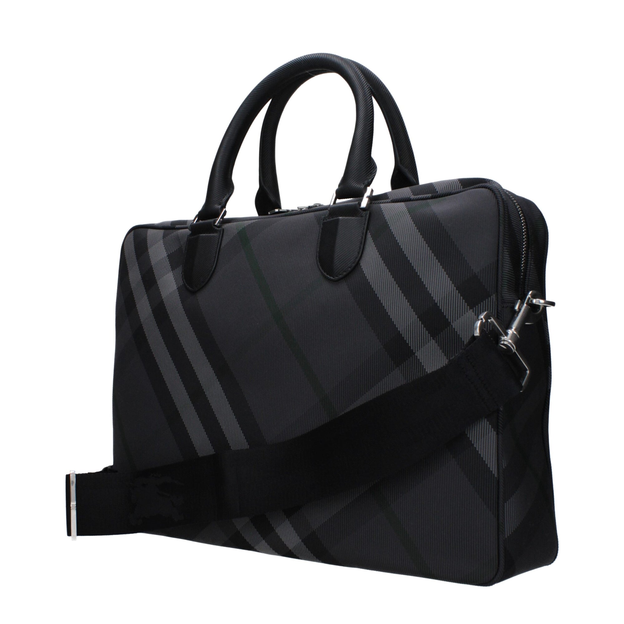 Burberry Gray Fabric Business And Laptop Bags
