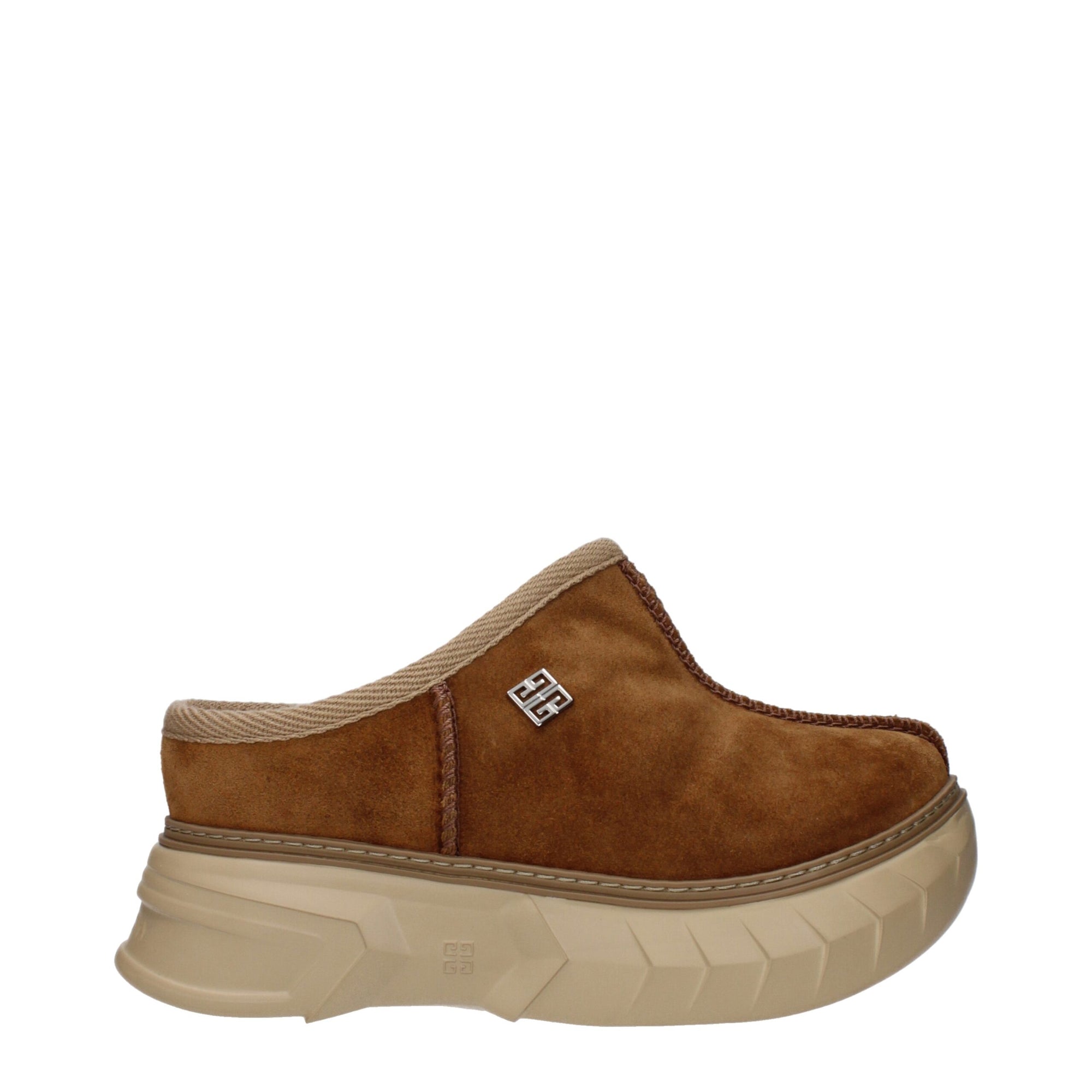 Sandales chaussons en cuir marron Givenchy