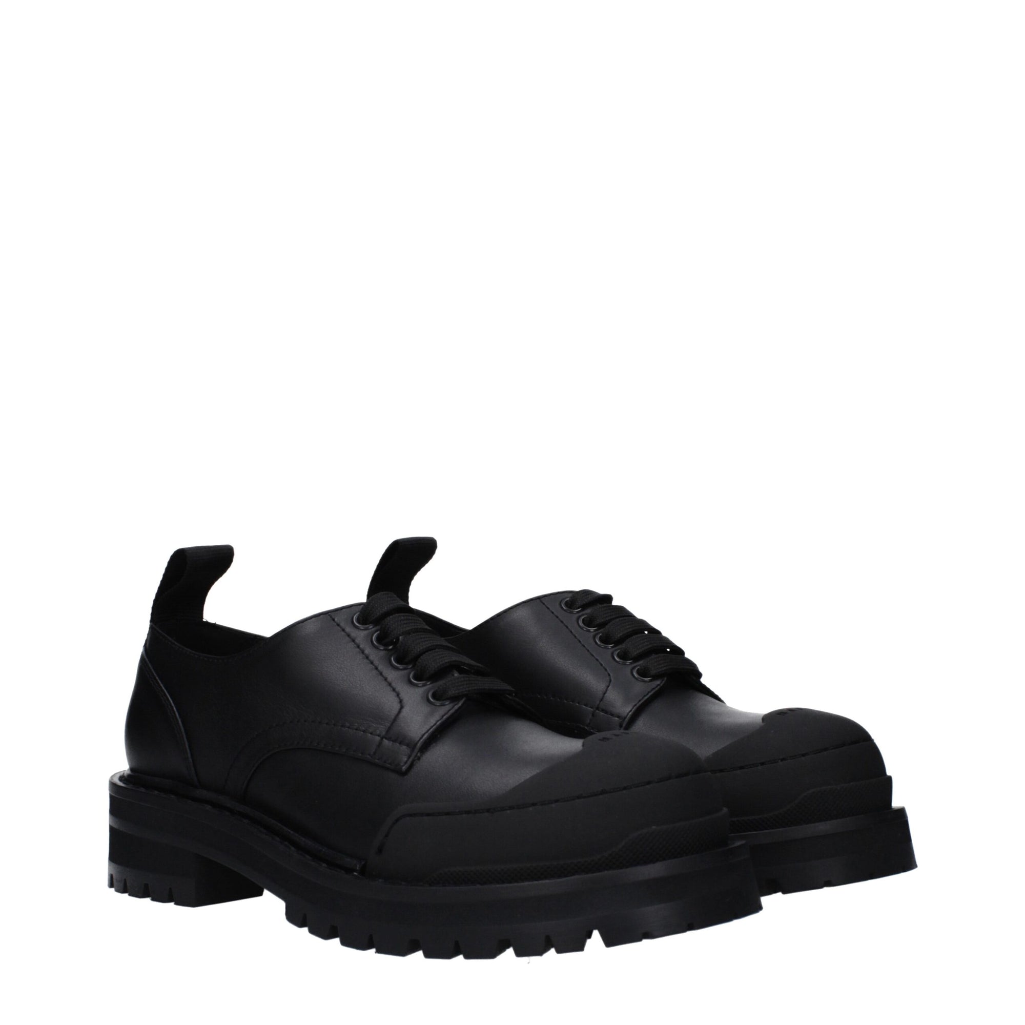 Richelieus et derbies en cuir noir Marni