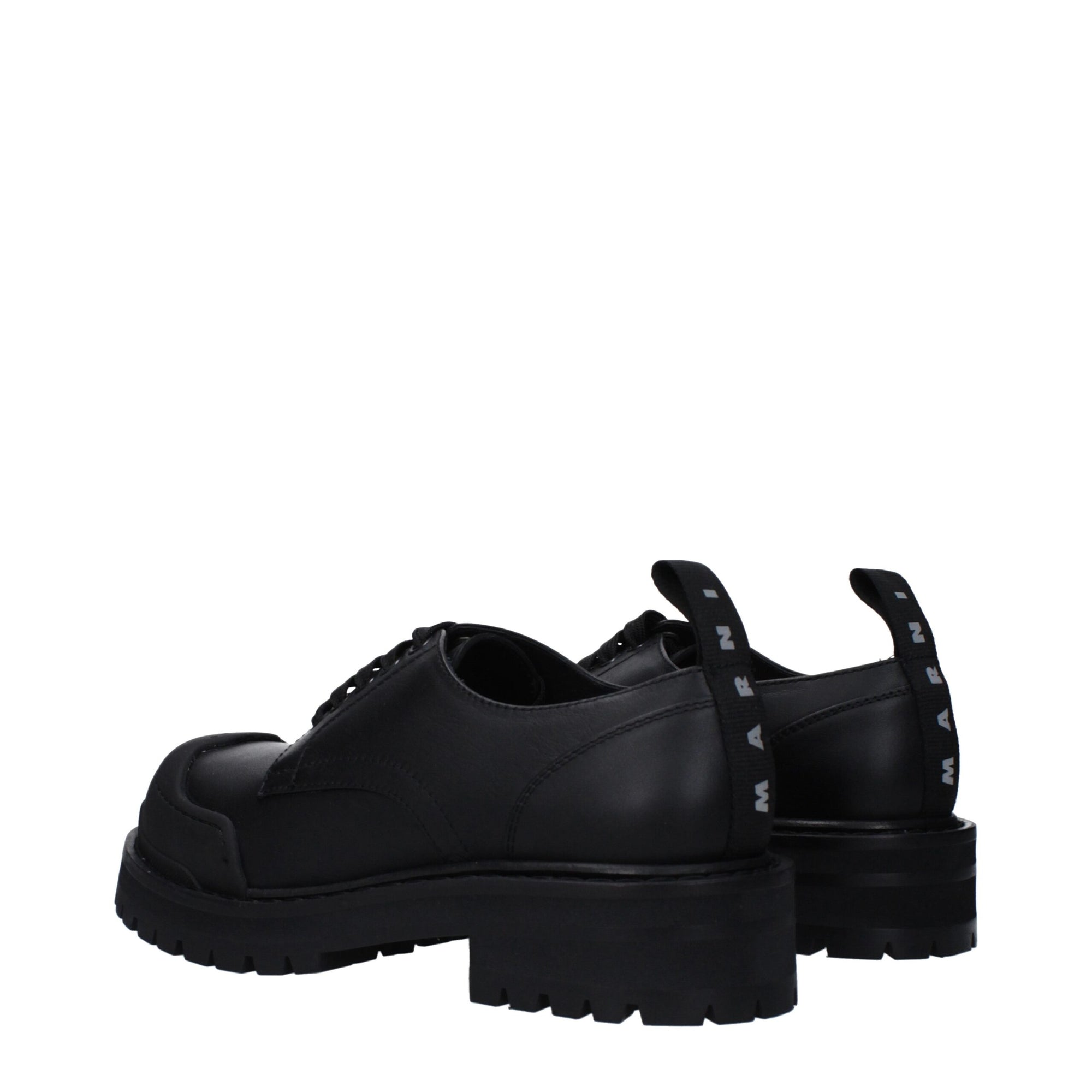 Richelieus et derbies en cuir noir Marni