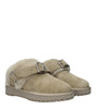 Burberry Green Leather Slippers Sandals