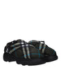 Burberry Green Fabric Slip-On Loafers