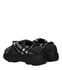 Burberry Green Fabric Slip-On Loafers