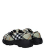 Burberry Green Fabric Slip-On Loafers