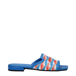 Jimmy Choo Light Blue Fabric Slippers Sandals