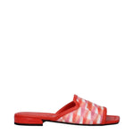 Jimmy Choo Orange Fabric Slippers Sandals