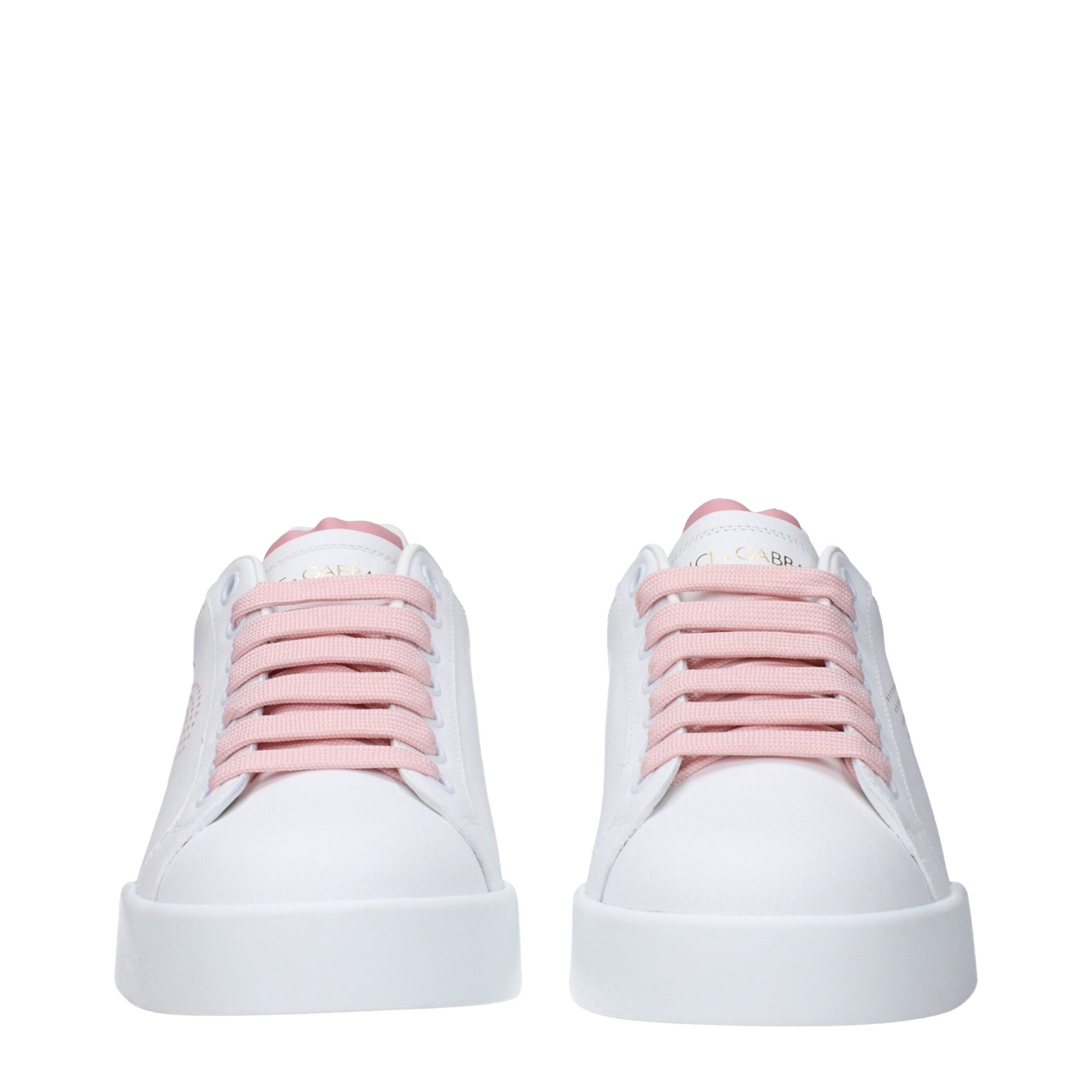 Dolce & Gabbana White Leather Low Tops