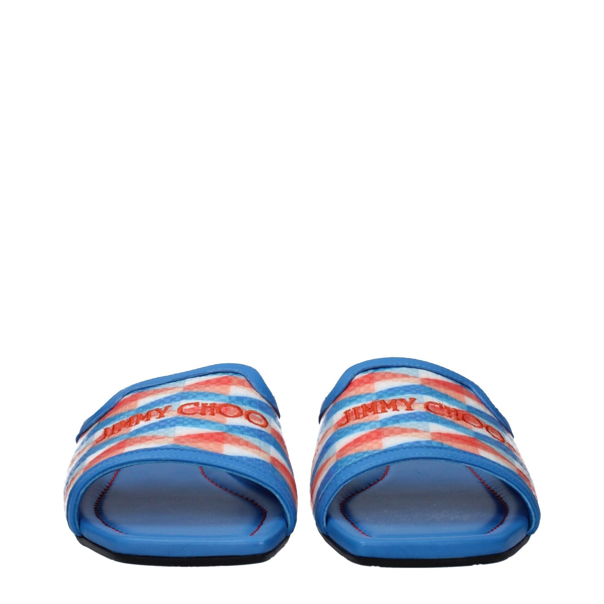 Jimmy Choo Light Blue Fabric Slippers Sandals