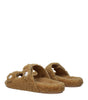 Jimmy Choo Brown Fabric Slippers Sandals