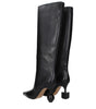 Jacquemus Black Leather High Heel Boots