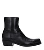Versace Black Leather Ankle