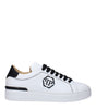 Philipp Plein White Leather Low Tops