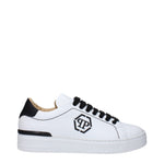 Philipp Plein White Leather Low Tops