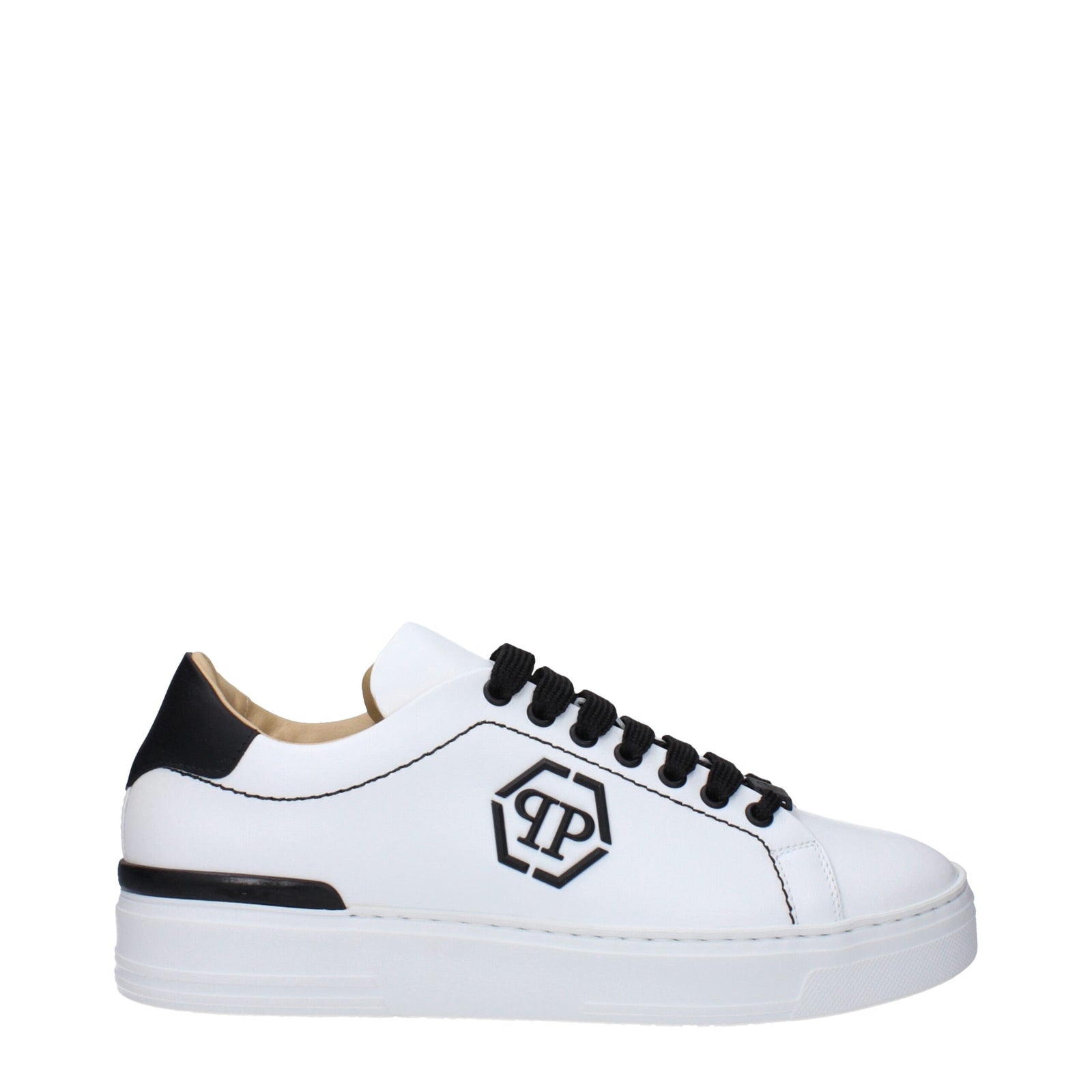 Philipp Plein White Leather Low Tops