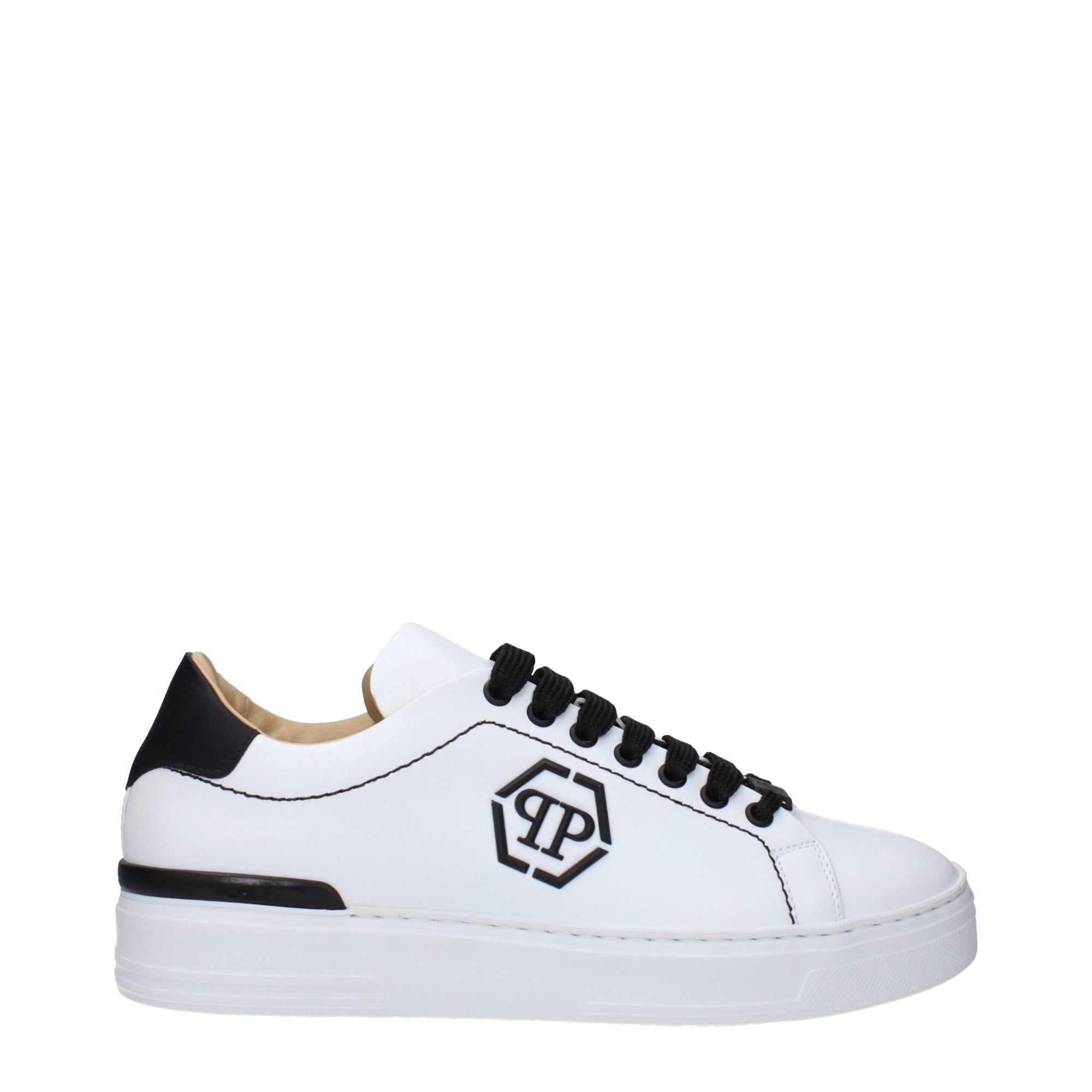 Philipp Plein White Leather Low Tops
