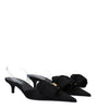 Versace Black Satin Flat Sandals