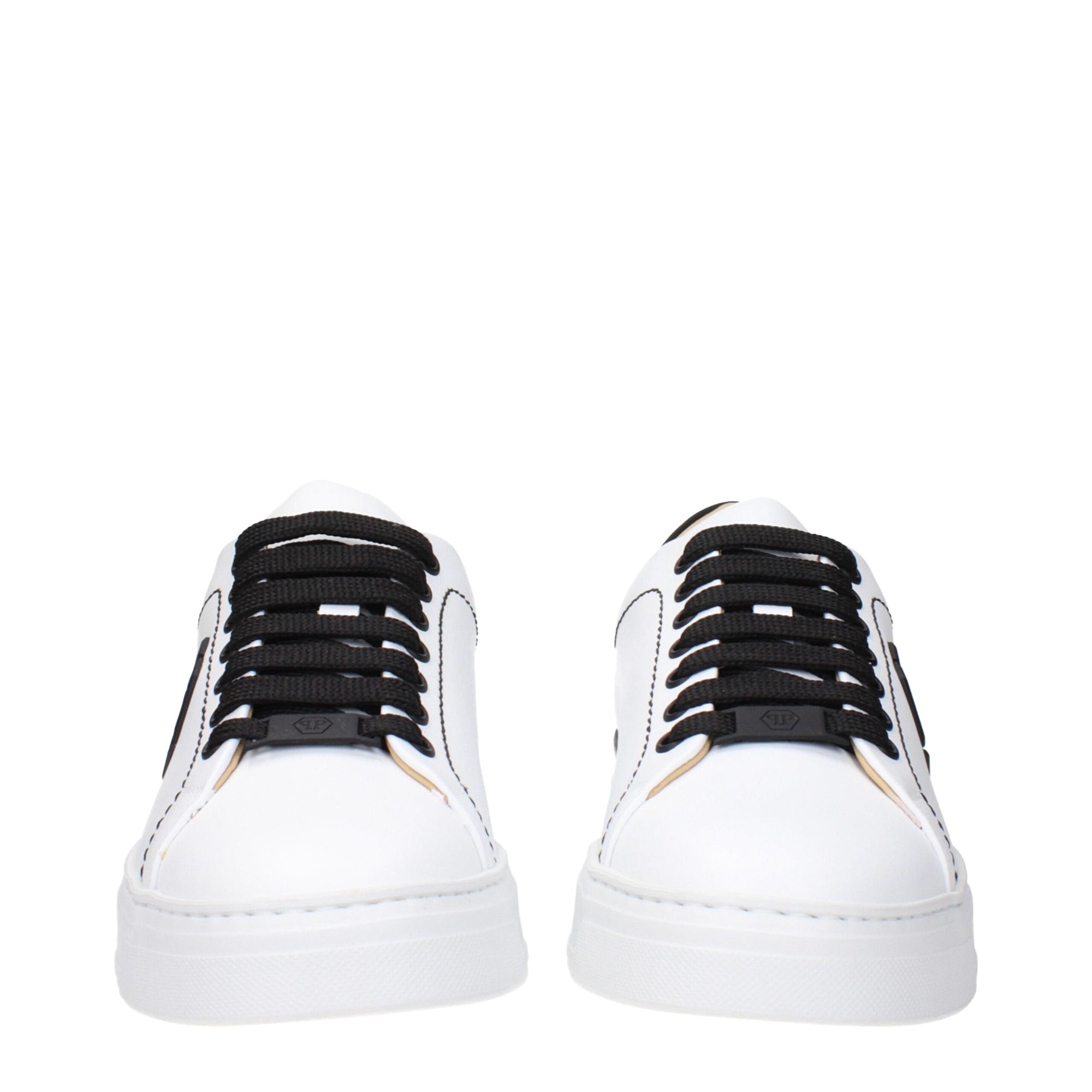 Philipp Plein White Leather Low Tops