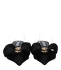 Versace Black Satin Flat Sandals
